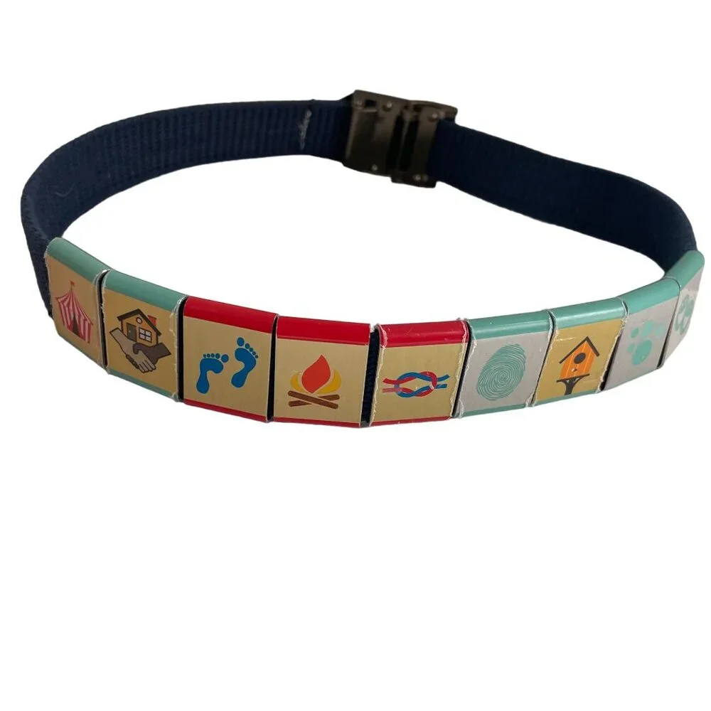 Boy Scouts of America Uniform Web Belt Boy Navy Blue Slide Badges